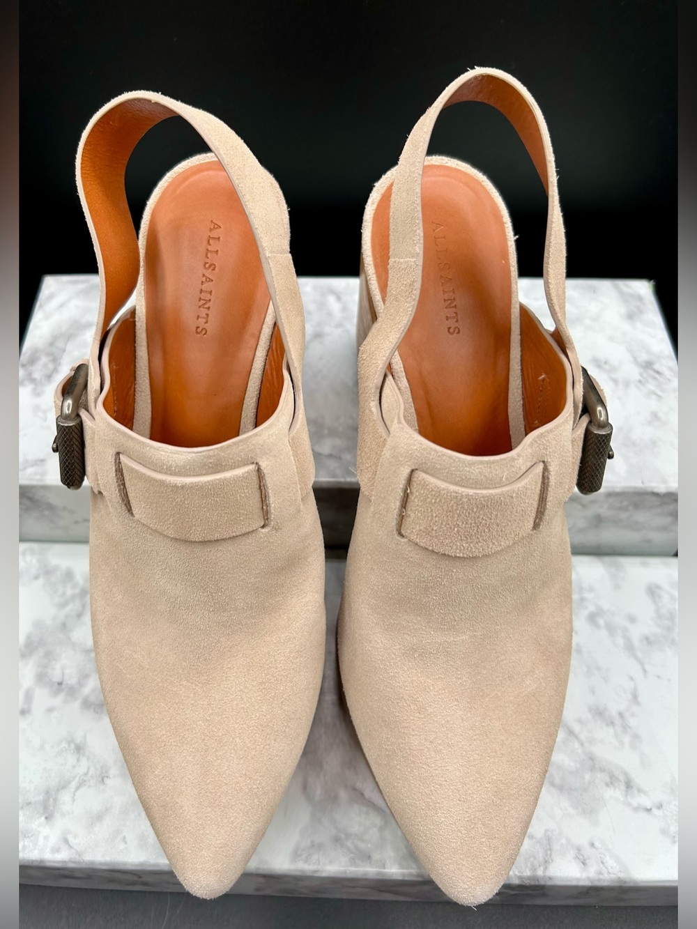 ALL SAINTS Yuki Suede Platform Clog in Brown Suede-Wooden Heel. EU size 39 - Picture 9 of 13